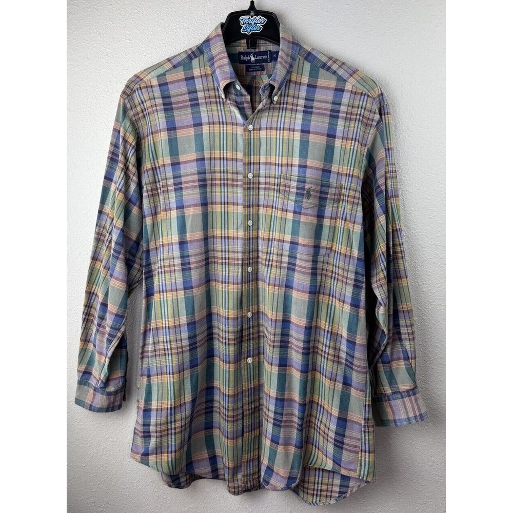 Ralph Lauren Men's Tilden Medium Multicolor Plaid Long Sleeve Button Shirt
